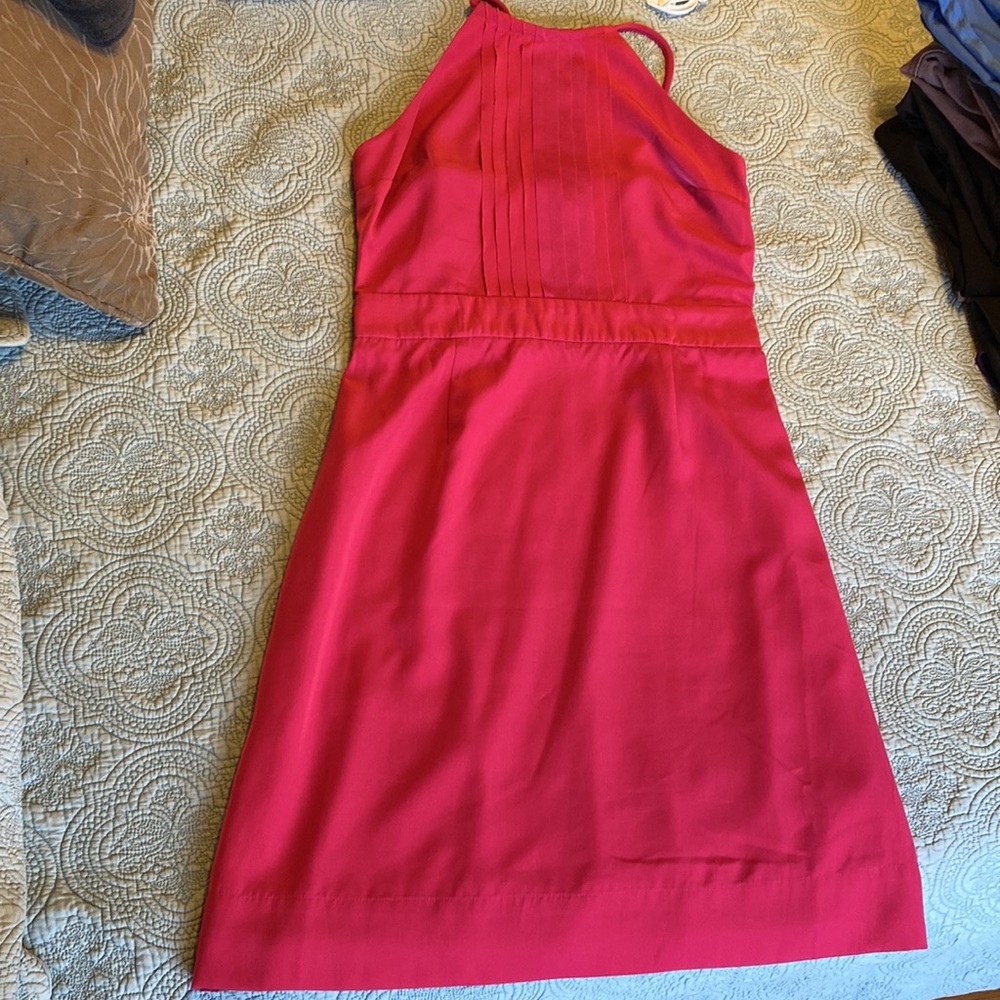 Banana Republic Pink Halter Dress Pleated Front - Picture 6 of 10
